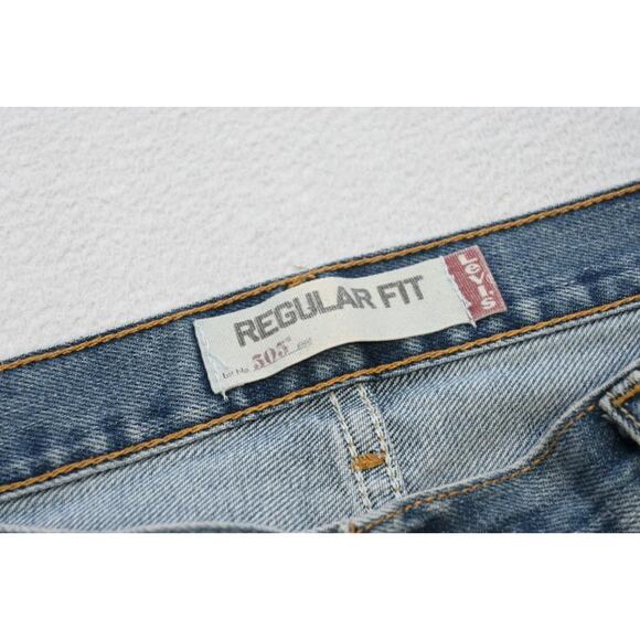 Levi's 505 Regular Fit Straight Rugged Denim Blue Jeans Mens Size 36 x 29 - Picture 6 of 8